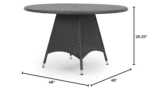 Christopher Knight Home Corsica Wicker Round Dining Table, Grey