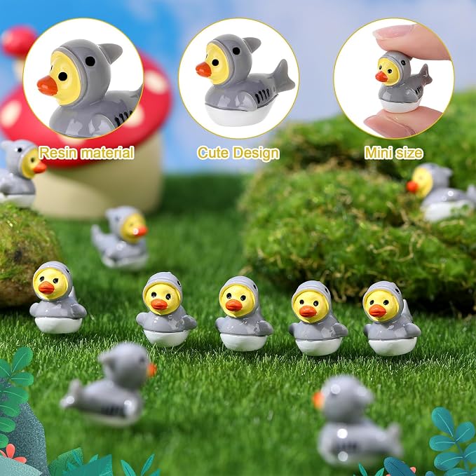 30 Pcs Shark Ducks, Mini Shark Resin Ducks Bulk