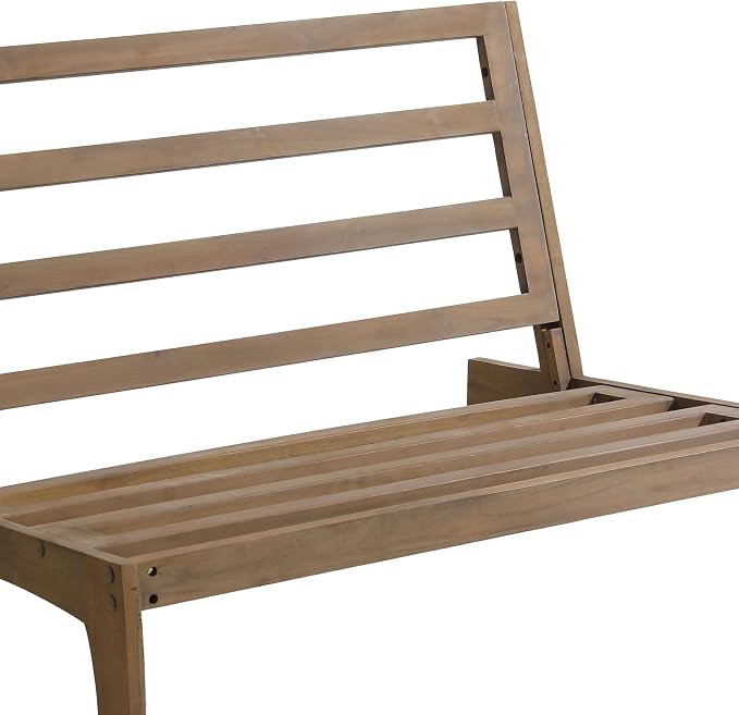 Outdoor Furniture Patio Couch, Weather Resistant Patio Loveseat Sofa Couch with Removable Cushion, Teak Wood Frame for Porch & Backyard Seating - Beige