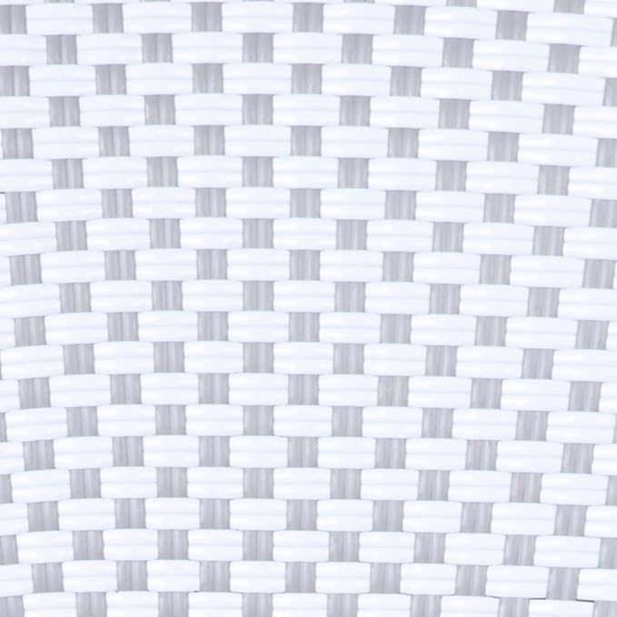 Flash Furniture Lourdes Indoor/Outdoor Commercial Bistro Table - Tempered Glass Top - PE Rattan - Natural Bamboo Print Aluminum Frame - 31.5" - White/Gray