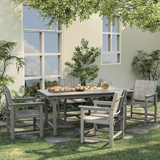 UDPATIO HDPE Patio Dining Set, Heavy Duty Extra-Wide Outdoor Chairs with 360 lb Load Capacity, Easy to Assembly, All-Weather Seating for Patio, Pool, Garden, Backyard