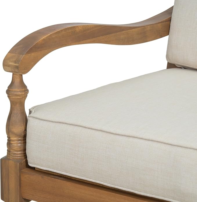 Patio Furniture Set-Loveseat, Outdoor Sectional Furniture with Armrests and Thick Washable Cushions, All-Weather Patio Conversation Set for Backyard, Garden and Poolside, Beige(Series F)