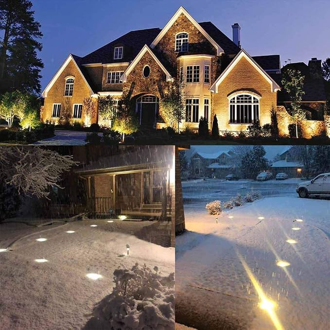 SUNRIVER Low Voltage Landscape Lights,1W Outdoor In-Ground Lights 12V-24V LED Landscape Lighting for Paver, Deck, Step, Garden, IP67 Waterproof (6 Pack Warm White)