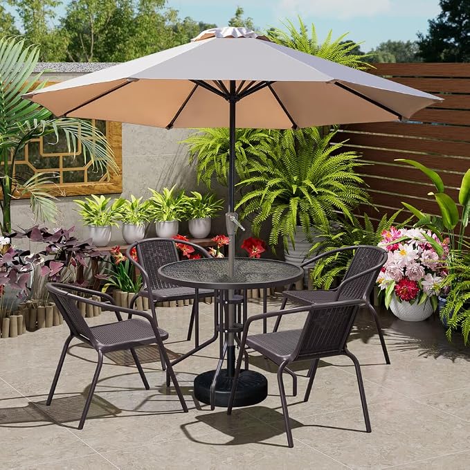 48" Round Glass Table Top with 2 Inch Umbrella Hole, 3/16" Thick Flat Polished Edge Tempered Finished for Patio, and Outdoor Tables, Only Glass (48 inch)