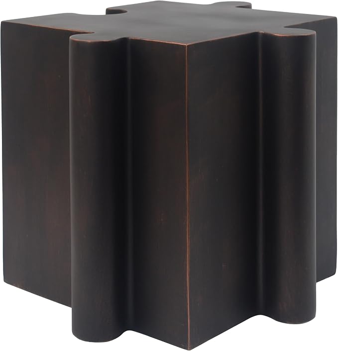 Christopher Knight Home Daton Interlocking Puzzle Outdoor Side Table, Lightweight Concrete Patio Coffee Table, Convex Edge MGO Modular End Table, Creative Set Up for Indoor&Outdoor Use, Copper