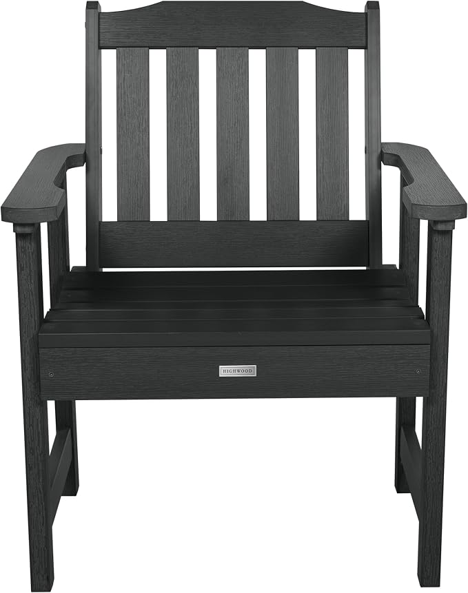 Highwood AD-KITCHGL2-BKE 2 Lehigh Garden Chairs with 1 Square Side Table 3-Piece Set, Black
