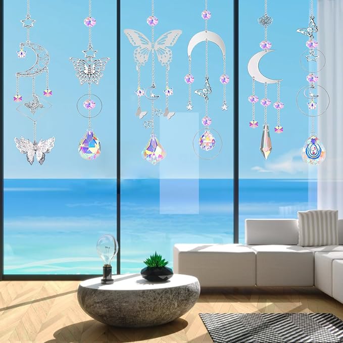DIY Suncatcher Kit 300pcs Sun Catchers Supplies Arts and Crafts for Adults | Decorative Hanging Prism Suncatcher with Crystals Beads Ball Rainbow Maker for Indoor Windows Office Home Decor