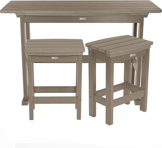 highwood Lehigh 3pc Counter Height Balcony Dining Set, Woodland Brown