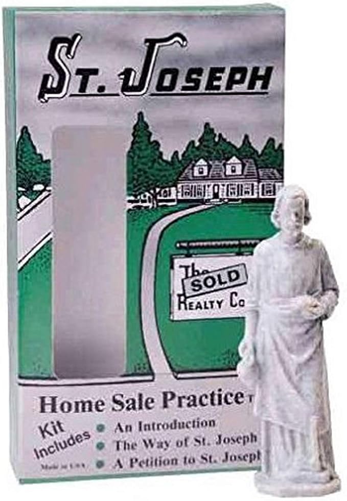 Design Toscano TW200 Joseph Patron of Home Sales Statue Real Estate Kit, 1 inches wide, 3 inches tall, Handcast Polyresin, Antique Stone Finish