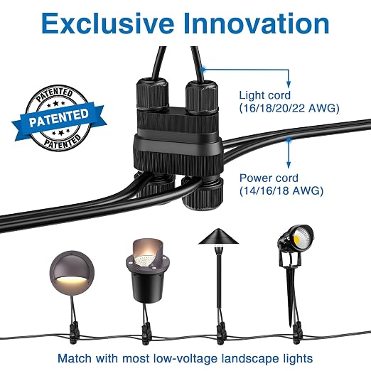 SUNVIE Fastlock2 Low Voltage Wire Connector, Waterproof, 12-18 Gauge, 24PCS | Landscape Lighting Connectors Low Voltage Connectors for Low Voltage Landscape Lights Outdoor Landscape Path Lights