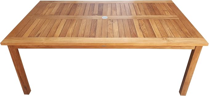Teak Wood Bistro Rectangular Outdoor Patio Counter Height Dining Table - 71" x 35", Made from Solid A-Grade Teak Wood