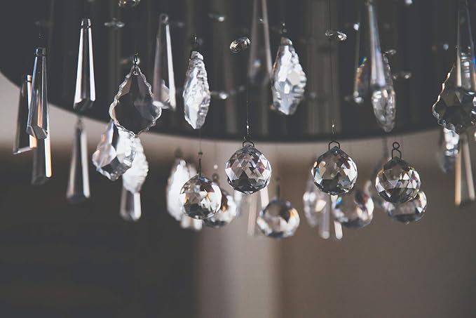 11 Pcs Clear Crystal Prisms Chandelier Lamp Pendants Suncatcher Decor | Crystal Chandelier Lamp Pendants Prisms Balls Suncatcher for Window Home Garden Party Display Decor