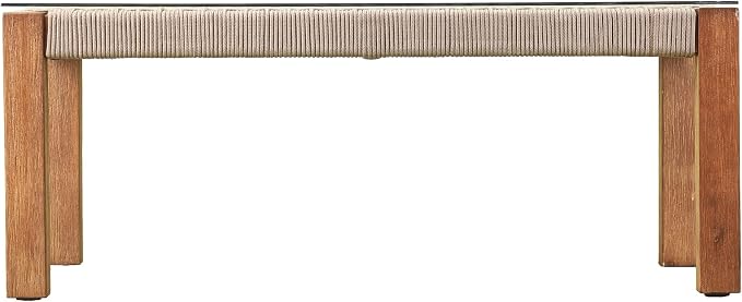 SEI Outdoor Patio Furniture - Brendina Outdoor Glass Top Cocktail Table - Transitional Design Natural Solid Wood - Ideal for Patio, Backyard (OD1089300)