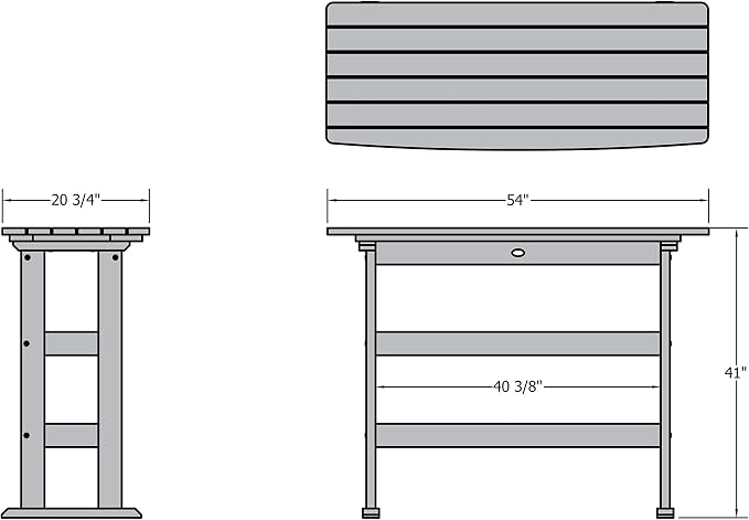 highwood AD-TBL-KS3-CGE Lehigh Bar Height Balcony Table, Coastal Teak