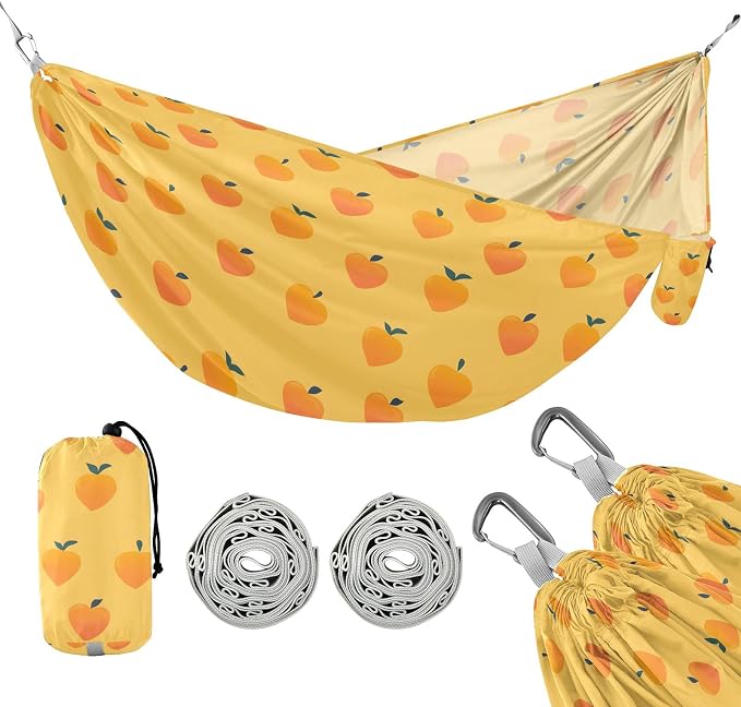 Camping Hammock Outdoor Hammocks for Outside Heart Mango Beach Trees Portable Lightweight with Pockets Tree Straps Indoor