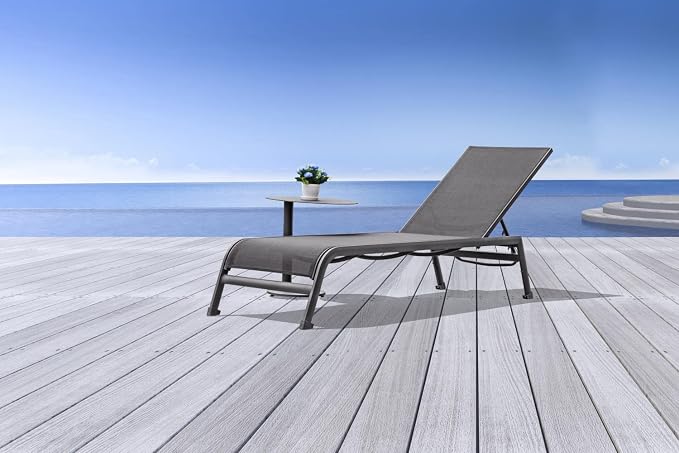 Whiteline Modern Living Colton Contemporary Indoor/Outdoor Aluminum Top and Steel Base Side Table