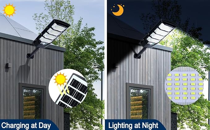 FOWSEEK Solar Lights Outdoor Waterproof, 2 Pack Solar Street Lights 12000 Lumen with Motion Sensor, Flood Security Light with Remote Control Dusk to Dawn Commercial Lighting for Yard Path 192LED