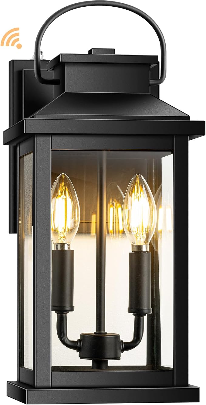 VIANIS Large Dusk to Dawn Outdoor Light Fixture, Outside Lights for House | Automatic On and Off, Anti-Rust Exterior Porch Lights Wall Mount Sconce, Waterproof Outdoor Garage Lighting Lantern for Patio