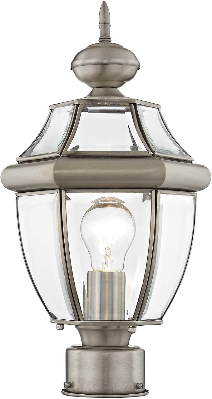 Livex Lighting 2153-91 Post Light Fixture, Brushed Nickel