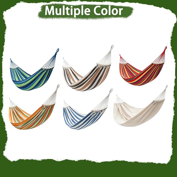 Hammock Replacement for Stand (Blue, 2 Person, NO-Anti-ROLL) | Hammock Without Stand, Rope Hammocks for Outdoor Travel Portable Lightweight Hammocks with Tree Straps and Storage Bag