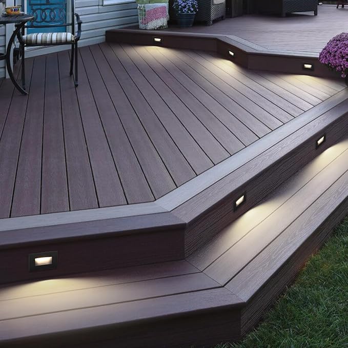 LEONLITE 6-Pack 5CCT 120V LED Step Lights, Horizontal, Black | 150LM, 5%-100% Dimmable, CRI90, ETL, Indoor Outdoor Stair Lights, Wet Location, 2700K/3000K/3500K/4000K/5000K, Aluminum