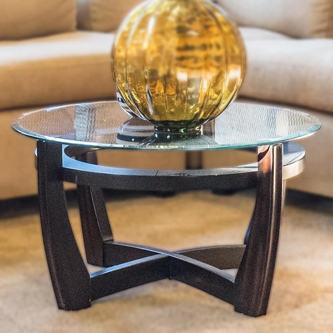 17 Inch Round Tempered Beveled Polished Edge Glass Table Top -3/8” Thick Round Glass Table Top–Heavy Duty, Dining, Coffee, and Office Tables by Fab Glass and Mirror