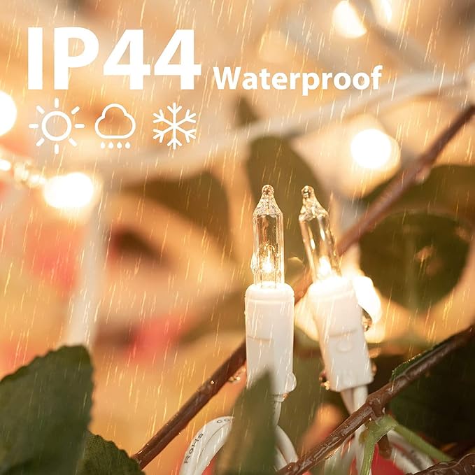 2 Pack 50 Count 10FT Christmas String Lights Clear Warm White Mini Lights | Plug Powered Waterproof for Indoor and Outdoor Use, for Christmas Tree Party, Wedding Holiday Patio Xmas Decorations