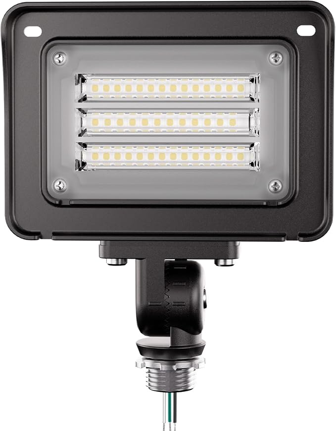 CINOTON 30W 4200LM LED Flood Lights Outdoor, 5000K, ETL Listed, 1 Pack | IP65 Waterproof Exterior Security Wall Pack with 180°Knuckle, 100-277V Outside Aluminum Fixture for Court Porch Patio Garage