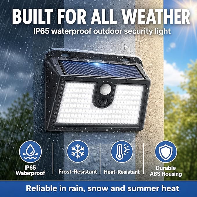 [6 Packs] Solar Motion Sensor Outdoor Lights, Super Bright Solar Lights Outdoor Waterproof, 3 Lighting Modes Security Wall Light for Outside Walking Dog Fence Backyard Deck Garden Door Step Garage
