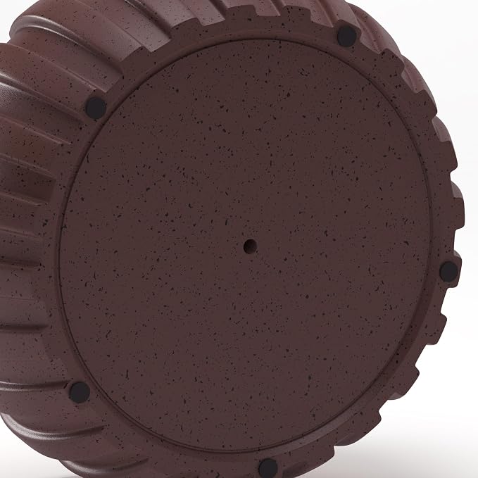 35.43" Indoor Round Coffee Table, Waterproof Coffee Table Modern MgO Cement Design End Tables for Living Room, Outdoor Patio Coffee Tables for Garden, Backyard, Balcony, Brown