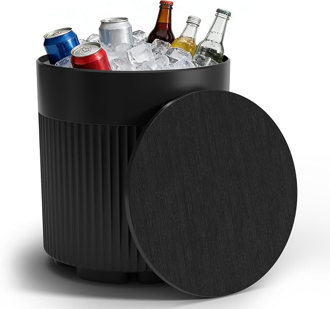 FONTOI Outdoor Cooler Side Table 2 Pack, 2 in 1 Ice Chest Side Table,as Cooler Side Table,Cooler Table for Patio, Parties Picnics, Beach