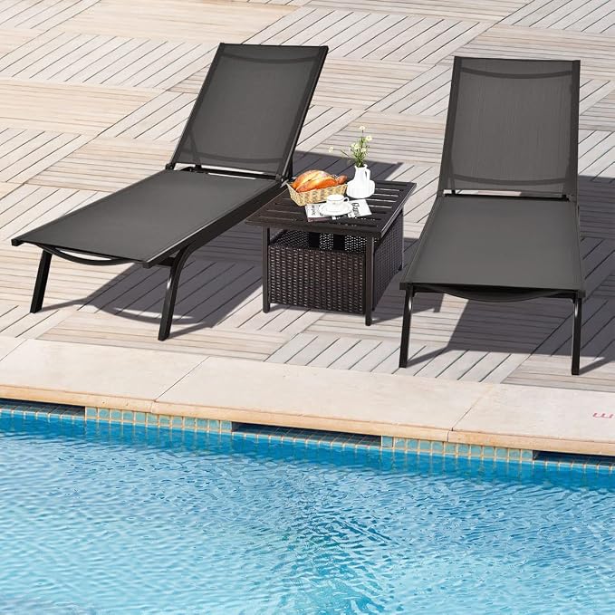 MAT EXPERT Umbrella Table with Hole, Outdoor Side Table w/ 1.57” Umbrella Hole, Steel Frame, Wicker Patio Umbrella Side Table Lawn/Garden/Poolside/Deck/Backyard, 22”x22”x18.5