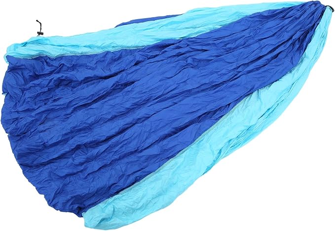 Camping Hammock for 2 Person, Portable Parachute Nylon Hammock, Double Lightweight Backpacking Hammock with Mountaineering Buckles, 300 x 200 cm for Outdoor Camping (Blue Sky and Blue)