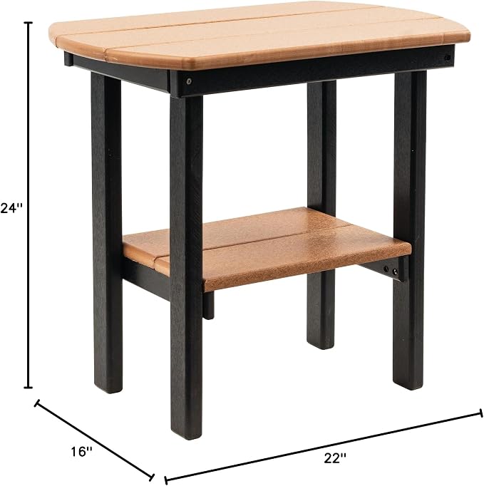 Amish Crafted Poly Oval End Table (Cedar on Black)