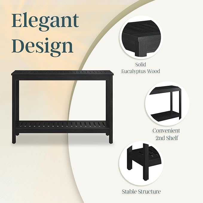 DTY Outdoor Living Longs Peak Eucalyptus Console Table, Espresso