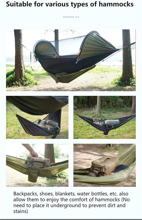 Camping Hammock， Portable Camping Travel Gear Hammock 30kg Load Capacity(Green)