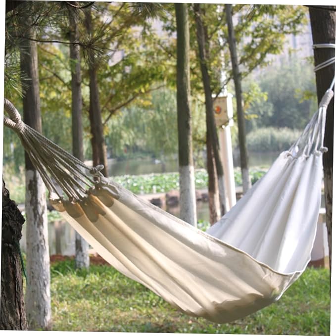 Hanging Chair for Bedroom Lightweight Canvas Hammock Easy to Assemble Camping Travel Accessory