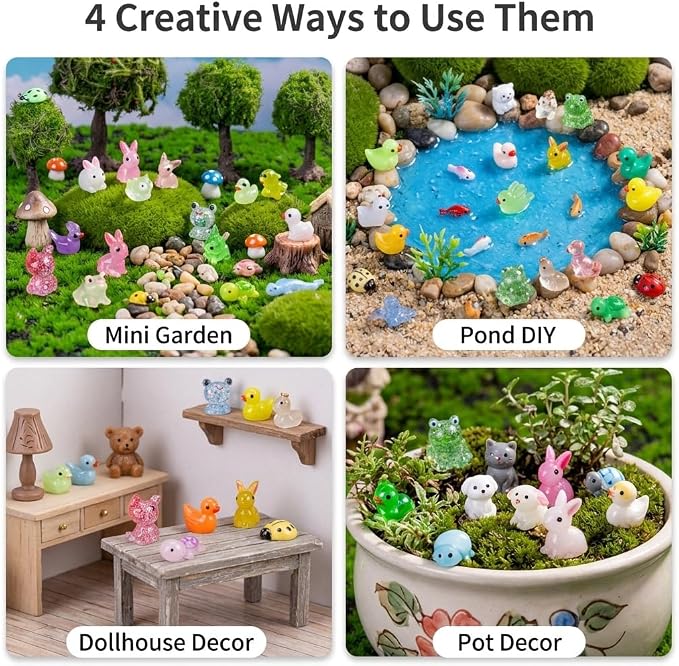 400 pcs Mini Resin Animals Many Styles Variety Tiny Animals Figures Miniature Little Small Animal Figurines Bulk for Micro Fairy Garden Landscape Accessories Hide Crafts Decor Aquarium