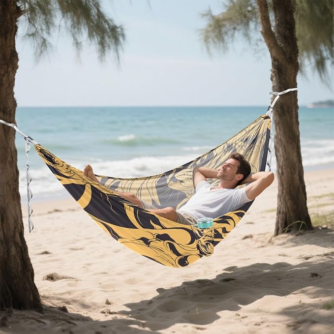 Golden Tigers Camping Hammock Fabric for Outside Patio Garden