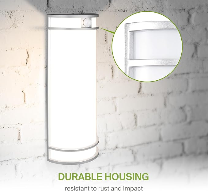 ASD 18 Inch Motion Sensor LED Outdoor Sconce Lights - 20W 3000K 4000K 5000K Nickel Exterior Lighting Fixtures, Exterior Lights for House, Modern Patio Wall Light Fixture ETL 2 Pack