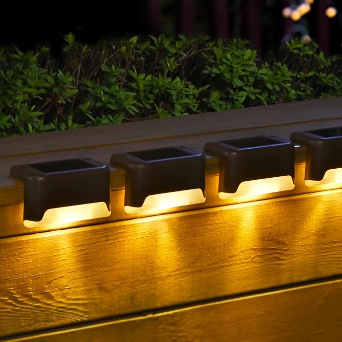 SOLPEX Solar Deck Lights 12 Pack, Waterproof Led Lights, Warm White | Solar LED Lights for Outdoor Deck Step Stairs, Step, Fence, Yard, Patio, and Pathway