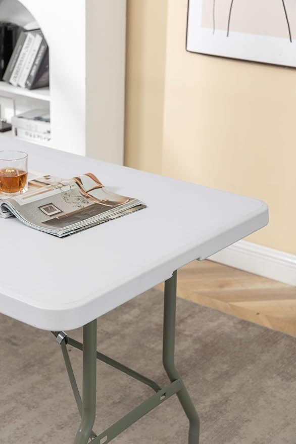 BTEXPERT Set of 2, Event Folding Utility Table 6 Foot 72"x 29.5" Heavy Duty Portable Indoor Outdoor Picnic Camping Office Home Party Wedding Tailgating White