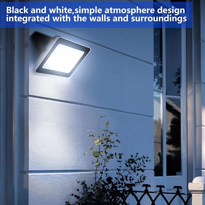UFOND 10000 Lumens LED Flood Lights, 100W Outdoor Waterproof Floodlights | 2 Pack, Lighting Angle Adjustable, Portable Light with Plug for Garage, Yard, Garden, Porch