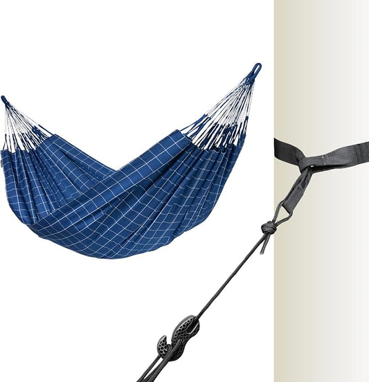 LA Siesta Brisa Classic Hammock with Suspension Tree Straps, Handmade, Weather-Resistant, Tear-Resistant Hammock for Indoor & Outdoor Relaxation, Size-King - Marine