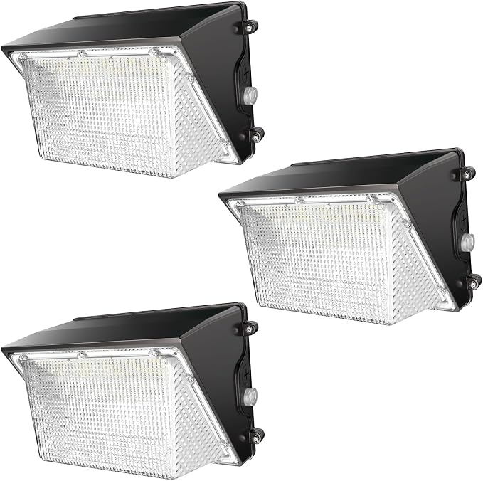 HYPERLITE LED Wall Pack Light: 120W 18000lm Dusk to Dawn Flood Lights Outdoor - UL Listed Commercial and Industrial Outdoor Light Fixture 3Pack for Parking lot Barn Light Area