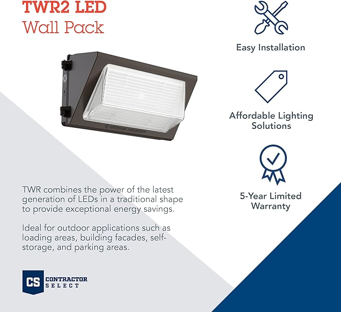 Lithonia Lighting 17" LED Wall Pack Outdoor Light, Dusk to Dawn Photocell | Bronze Outdoor Light Fixture, 3000K/4000K/5000K CCT, Adjustable Lumens, UVOLT (TWR2 LED ALO SWW2 UVOLT PE DDBTXD)