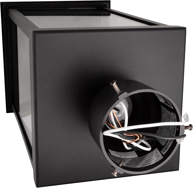 Design House Mayfield Outdoor Post Top Light with 3-Inch Pier Base Mount Fitter, Black, 590299 | Post Mount, Contemporary/Modern, Aluminum, 2-Piece, Lighting, 590299