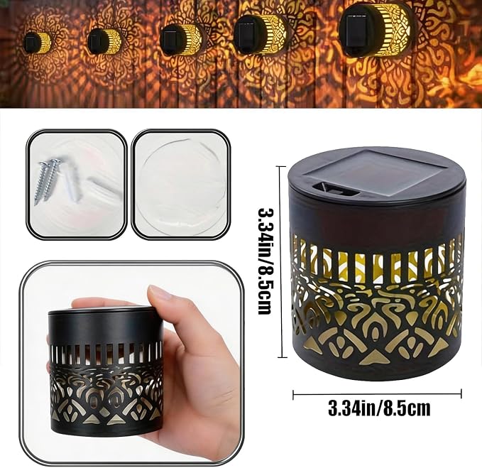 2 Pack Solar Mandala Projection Lights Outdoor, Waterproof Garden Decor | Lotus Pattern Solar Mandala Projector Lights, Auto On/Off, IP65 Waterproof for Fence, Garden & Patio Decor