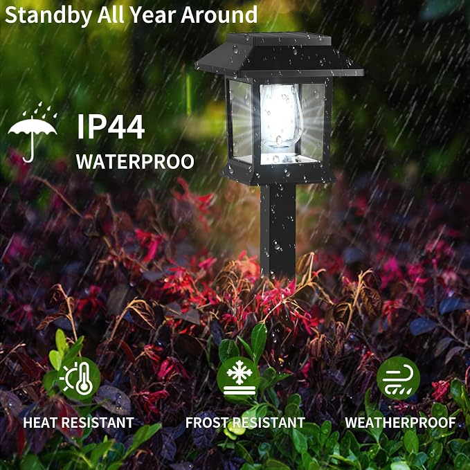 Greluna Solar Lights Outdoor,12 Pack 6000K Waterproof Auto On/Off Solar Pathway Lights for Your Garden, Landscape, Path, Yard, Patio, Driveway,Walkway Decor