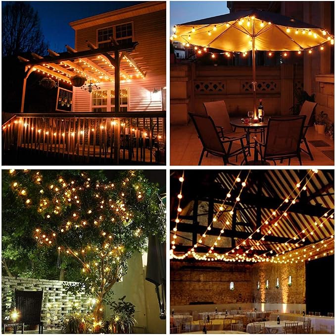 Metaku 16.4Ft 50LED Battery Operated Globe String Lights with Remote | Waterproof Fairy Lights Indoor Outdoor Hanging Lights Decorative Christmas Lights for Home Party Patio Garden Wedding